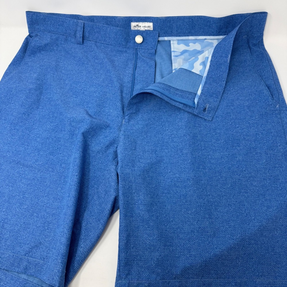 Peter Millar‎ Crown Sport Mens Blue Textured Golf Shorts MS21EP02 Size 40